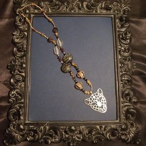 Handstrung Leopard Statement Necklace